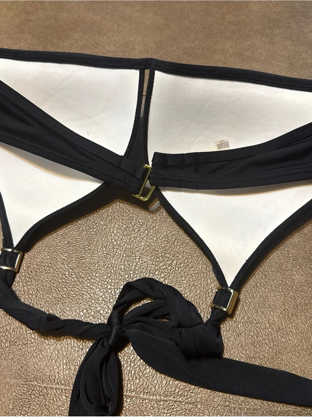 Victoria's Secret Black and White Studded Halter Bikini